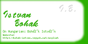 istvan bohak business card
